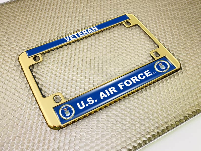 U.S. Air Force Veteran - Motorcycle Metal License Plate Frame